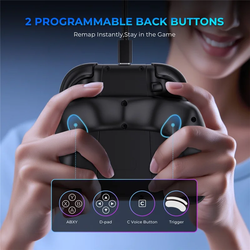 JYS-NS2287B För Nintendo Switch 2 kontrolleringsgrepp med magnetisk laddning och GL/GR-knappar - Svart