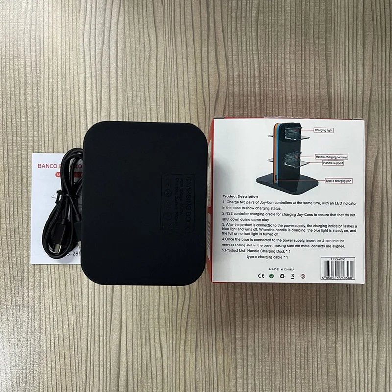 HBS-2858 For Nintendo Switch 2 Joy-Con Charging Dock 4 in 1 Controller Charger with LED Indicator