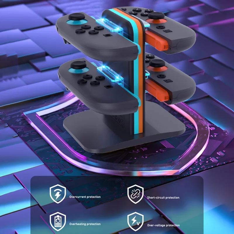 HBS-2858 For Nintendo Switch 2 Joy-Con Charging Dock 4 in 1 Controller Charger with LED Indicator