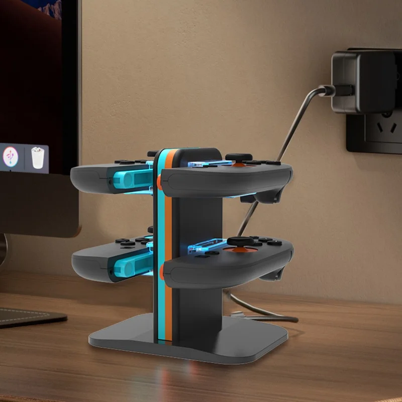 HBS-2858 For Nintendo Switch 2 Joy-Con Charging Dock 4 in 1 Controller Charger with LED Indicator