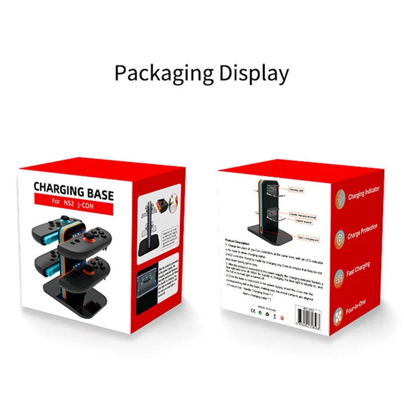 HBS-2858 For Nintendo Switch 2 Joy-Con Charging Dock 4 in 1 Controller Charger with LED Indicator