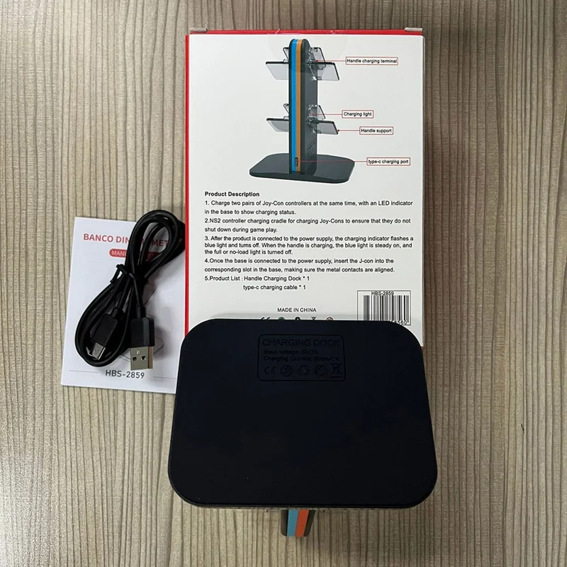 HBS-2859 do Nintendo Switch 2 Joy-Con, stacja ładująca 4 w 1, stojak do ładowania kontrolerów