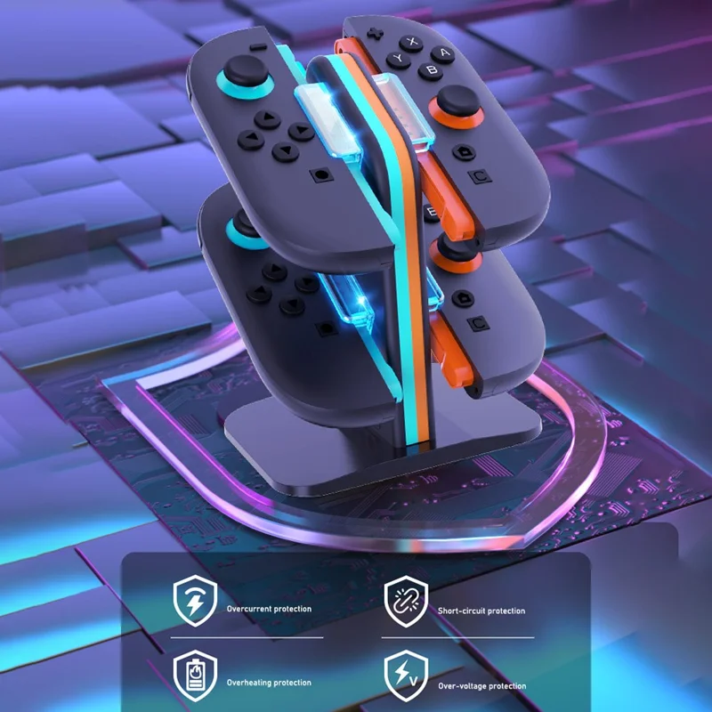 HBS-2859 do Nintendo Switch 2 Joy-Con, stacja ładująca 4 w 1, stojak do ładowania kontrolerów