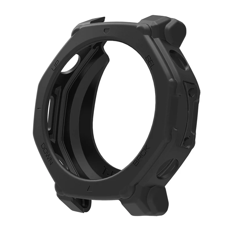 For Huami Amazfit T-Rex 3 Pro 48mm Watch Case Shock Absorbing Scratch Resistant Silicone Protective Cover - Black