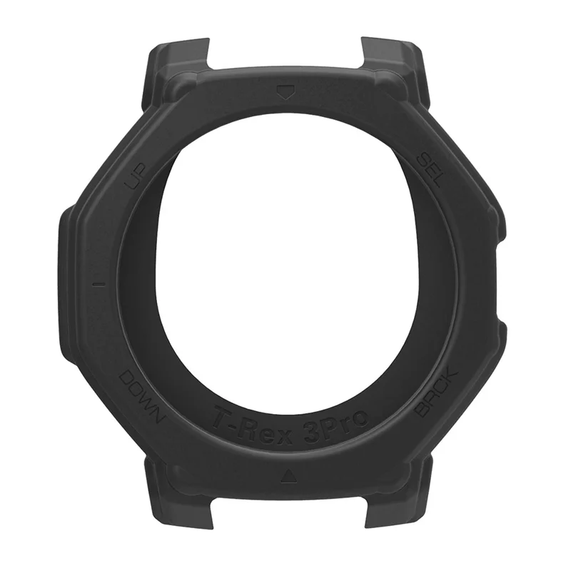 For Huami Amazfit T-Rex 3 Pro 48mm Watch Case Shock Absorbing Scratch Resistant Silicone Protective Cover - Black