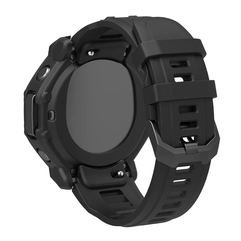 For Huami Amazfit T-Rex 3 Pro 48mm Watch Case Shock Absorbing Scratch Resistant Silicone Protective Cover - Black