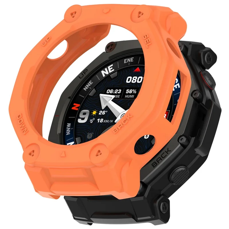 For Huami Amazfit T-Rex 3 Pro 48mm Watch Case Semi-Enclosed Armor TPU Shockproof Protective Cover - Orange