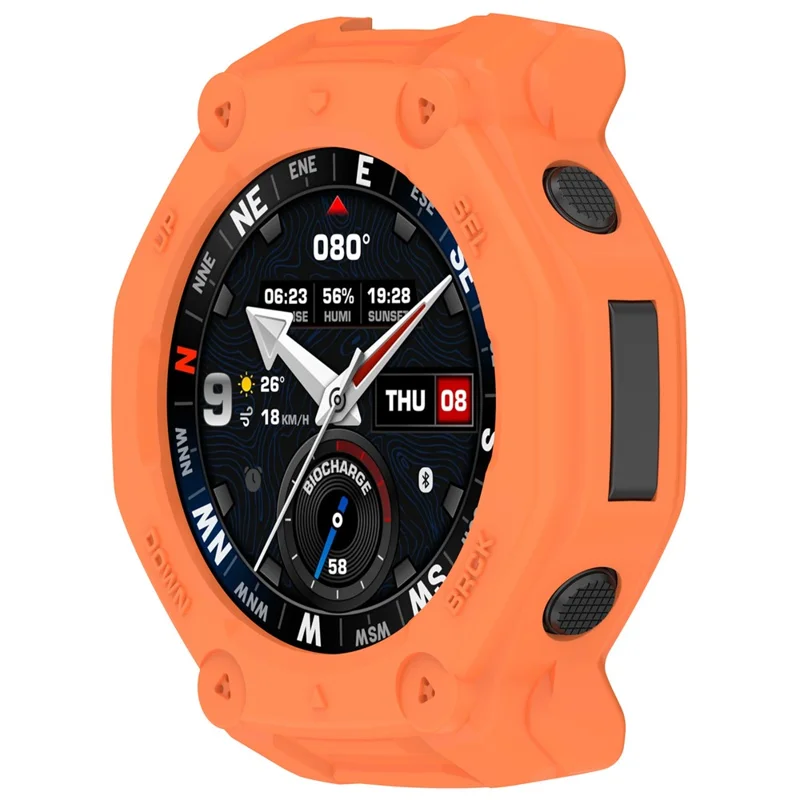 For Huami Amazfit T-Rex 3 Pro 48mm Watch Case Semi-Enclosed Armor TPU Shockproof Protective Cover - Orange