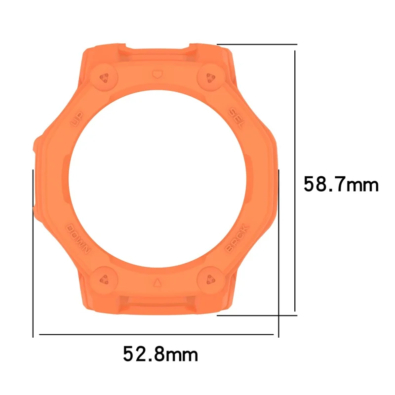For Huami Amazfit T-Rex 3 Pro 48mm Watch Case Semi-Enclosed Armor TPU Shockproof Protective Cover - Orange