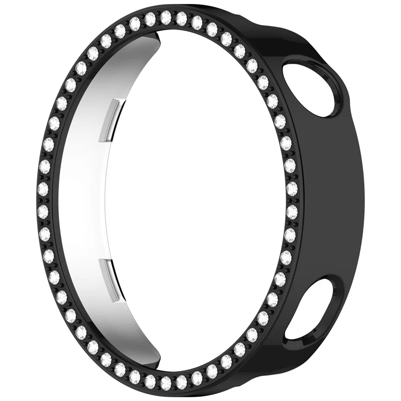 For Huawei Watch GT 6 41mm Watch Case Rhinestone Decor Hollow Electroplating PC Watch Cover - Black