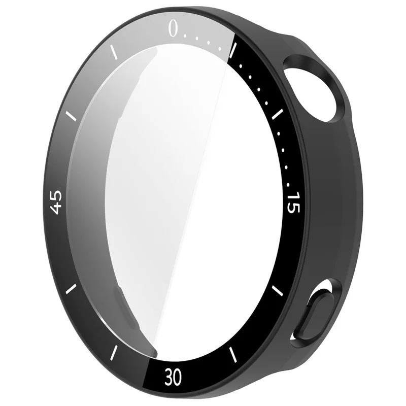 For Huawei Watch GT 6 41mm Protective Case Integrated Scale Design PC Watch Cover with Tempered Glass Film - Black