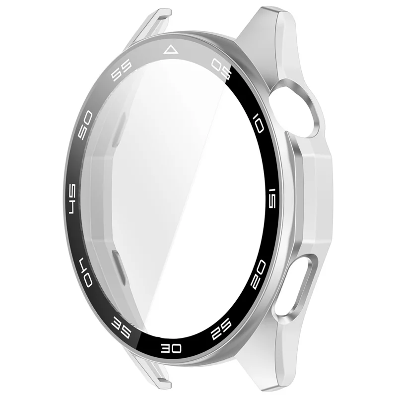 For Huawei Watch GT 6 46mm Protective Case Integrated Scale Design PC Watch Cover with Tempered Glass Film - Silver