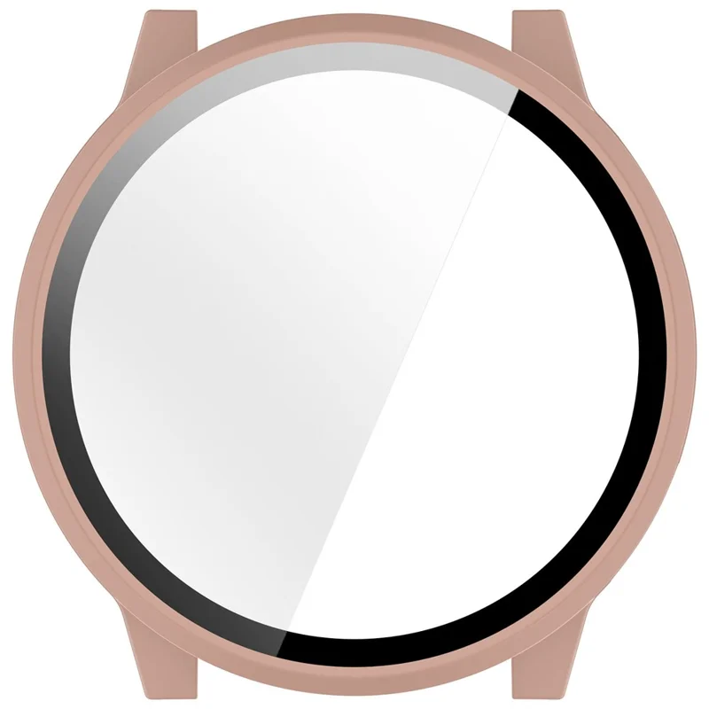 For Garmin Venu 4 45mm Watch Case PC Frame Cover with Tempered Glass Screen Film - Pink