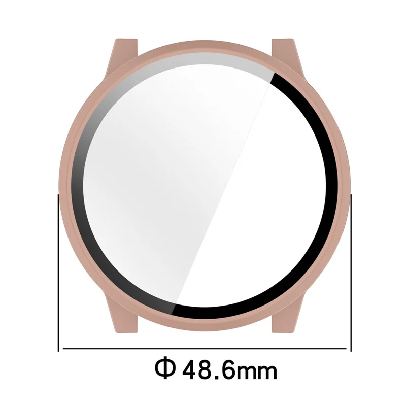 For Garmin Venu 4 45mm Watch Case PC Frame Cover with Tempered Glass Screen Film - Pink
