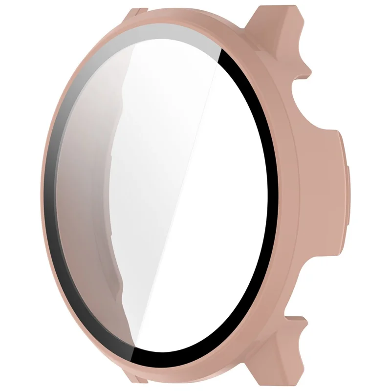 For Garmin Venu 4 41mm Watch Case PC Frame Cover with Tempered Glass Screen Film - Pink