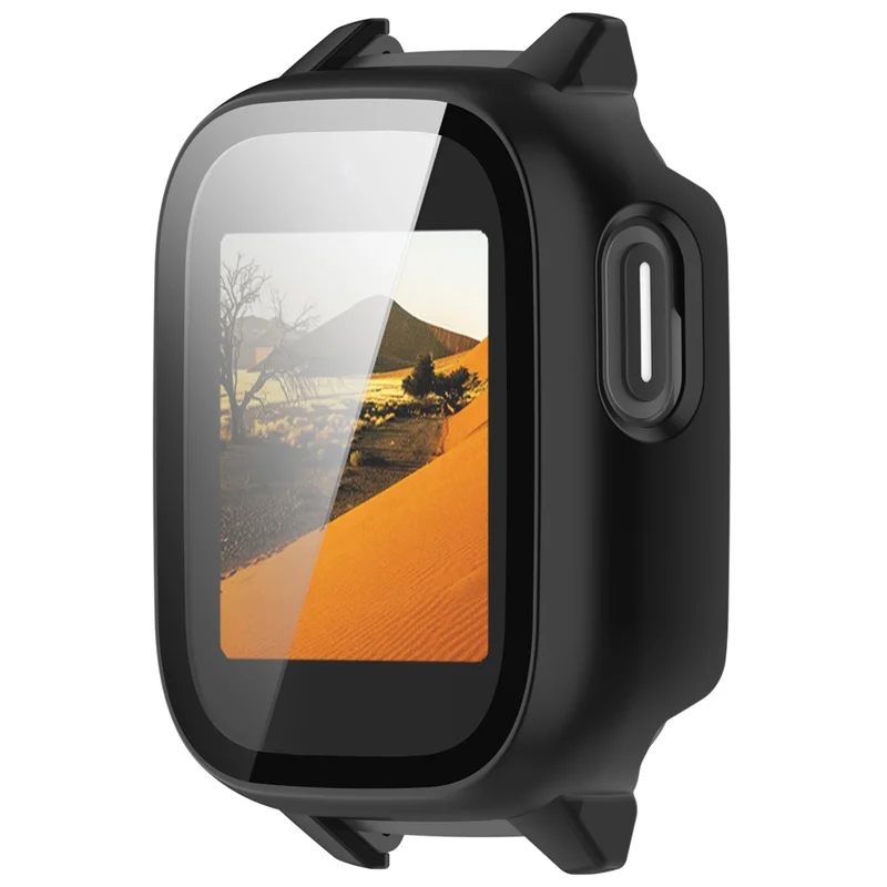 Für Cosmo JrTrack 5 Kids Smart Watch Gehäuse PC-Rahmen Cover mit gehärtetem Glasschutzfilm - Schwarz