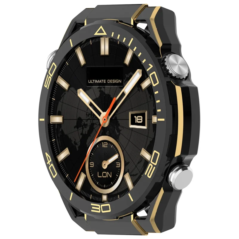 PC Protective Case for Huawei Watch GT 6 46mm Smart Watch Transfer Cover Shell Scratch Resistant - Black  /  Gold