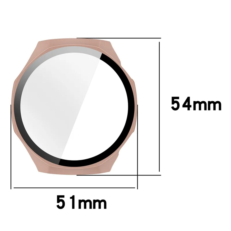 For Huawei Watch GT 6 Pro 46mm Hard PC Watch Protective Case with Tempered Glass Film - Pink