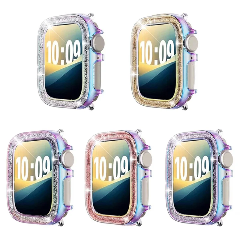 For Apple Watch Ultra 3 49mm / 2 49mm / Ultra 49mm Hard PC Watch Case Glitter Design Watch Protector - Multi-color