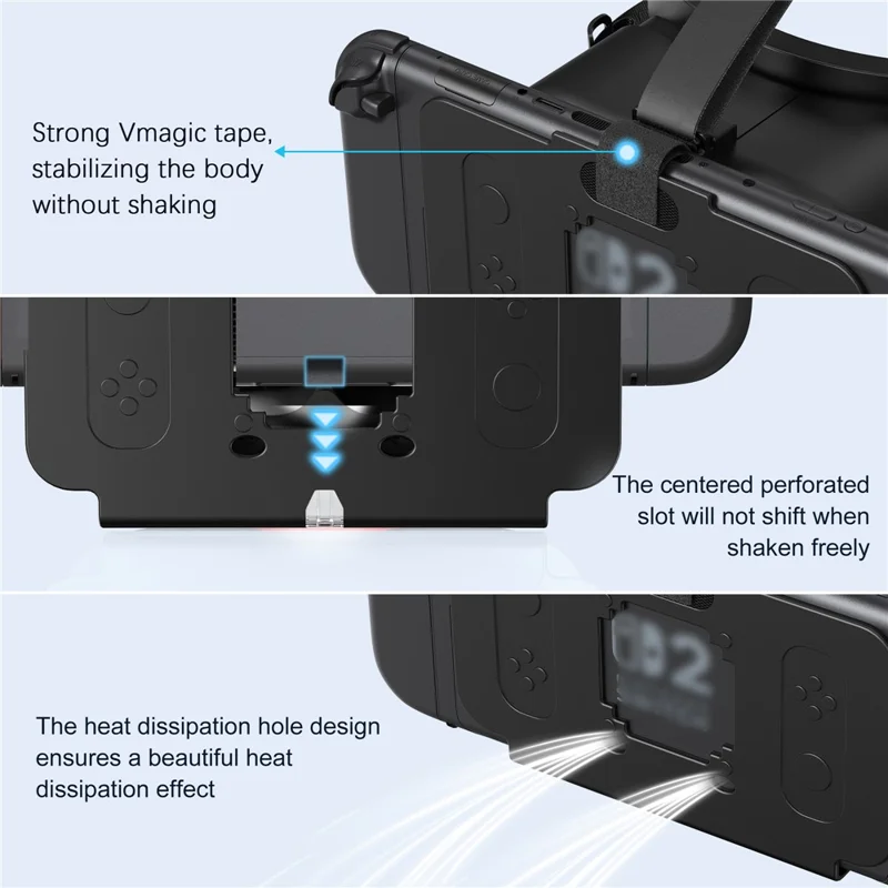 STARTRC GAMES VR-гарнитура для Nintendo Switch 2 Виртуальная реальность Гарнитура Игровой опыт Отвод тепла - Черный / Черный
