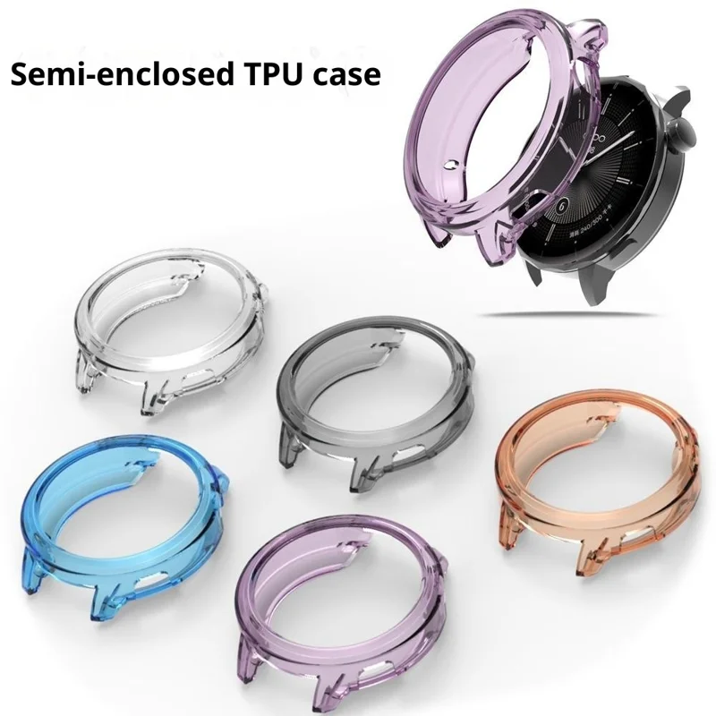 For Oppo Watch X2 Mini Protective Watch Case TPU Hollow Cover - Transparent Purple