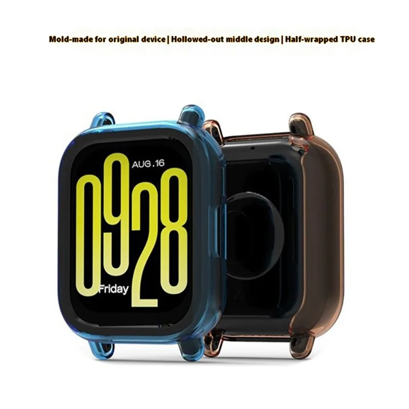 Xiaomi Redmi Watch 5 Lite Schutzgehäuse TPU Hohlabdeckung - Transparent Blau