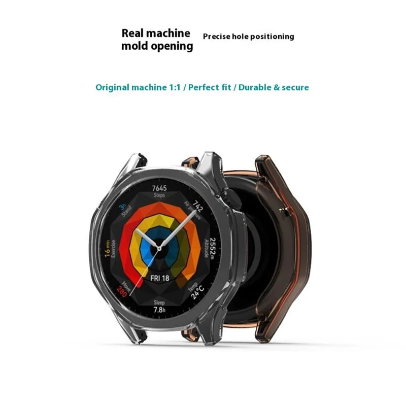 Huawei Watch GT 6 46mm Schutzhülle TPU Hohle Abdeckung - Transparent Schwarz