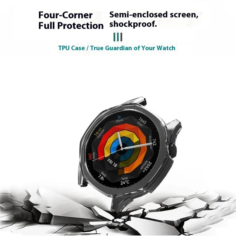 Huawei Watch GT 6 46mm Schutzhülle TPU Hohle Abdeckung - Transparent Schwarz