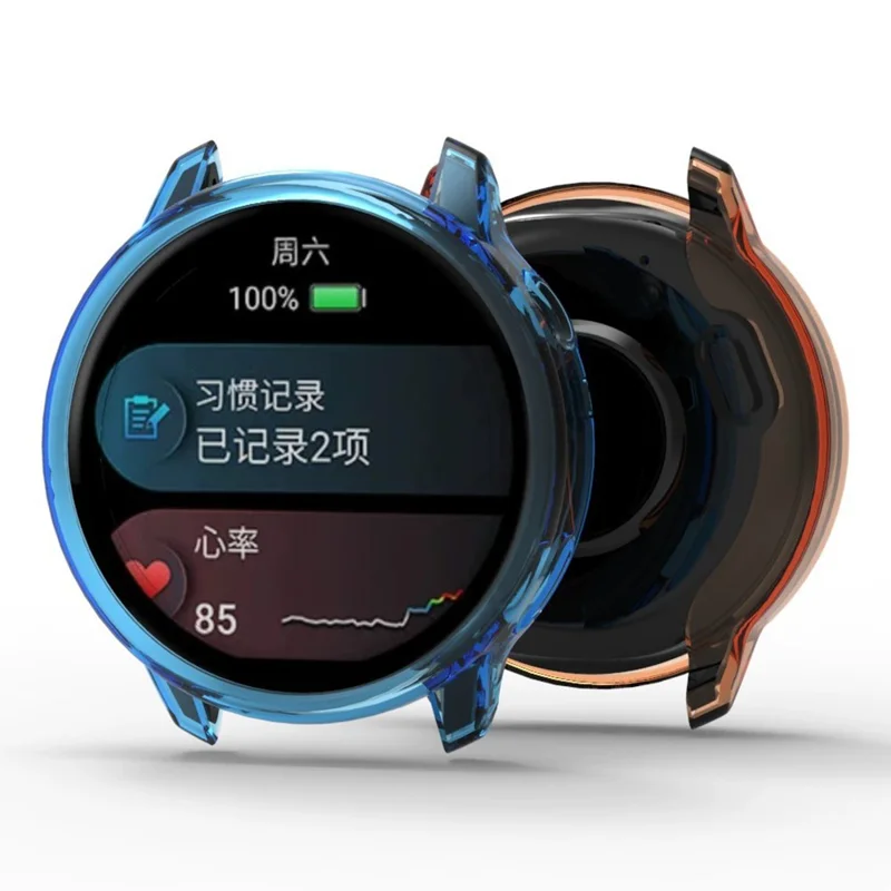 Capa Protetora de Relógio Garmin Venu 4 45mm TPU Oca - Azul Transparente