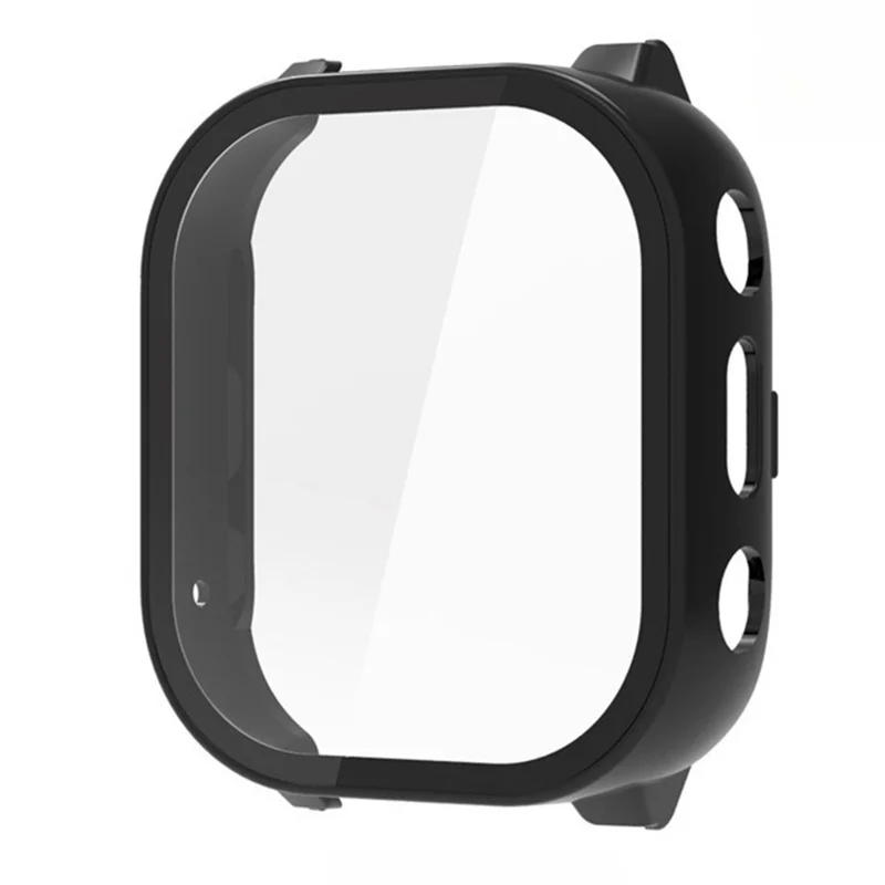 For Cosmo JrTrack 3 Kids Smart Watch Hard PC Watch Protective Case with Tempered Glass Film - Black