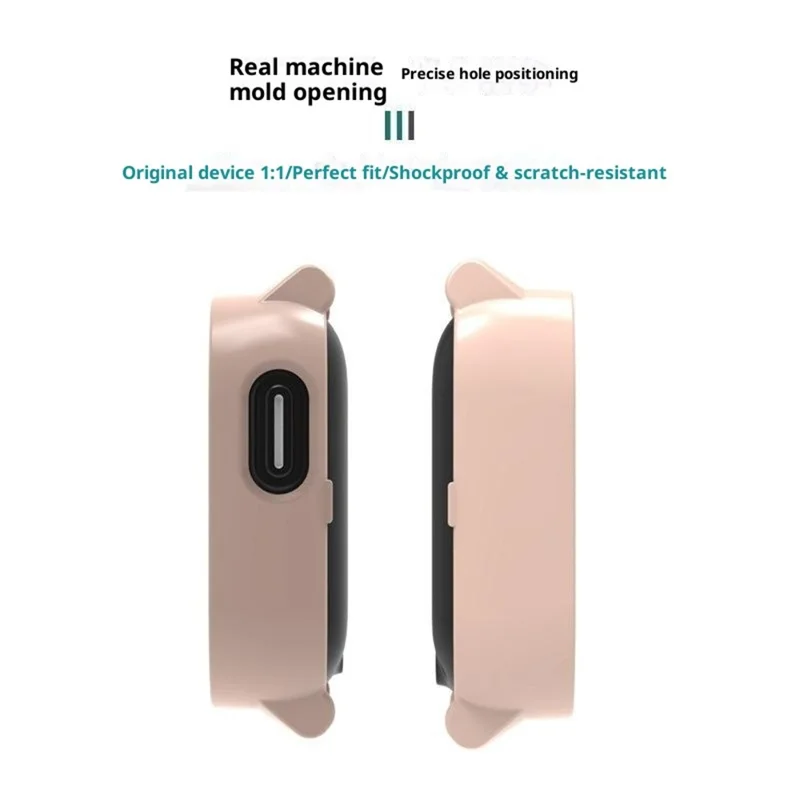 For Cosmo JrTrack 5 Kids Smart Watch Hard PC Watch Protective Case with Tempered Glass Film - Black