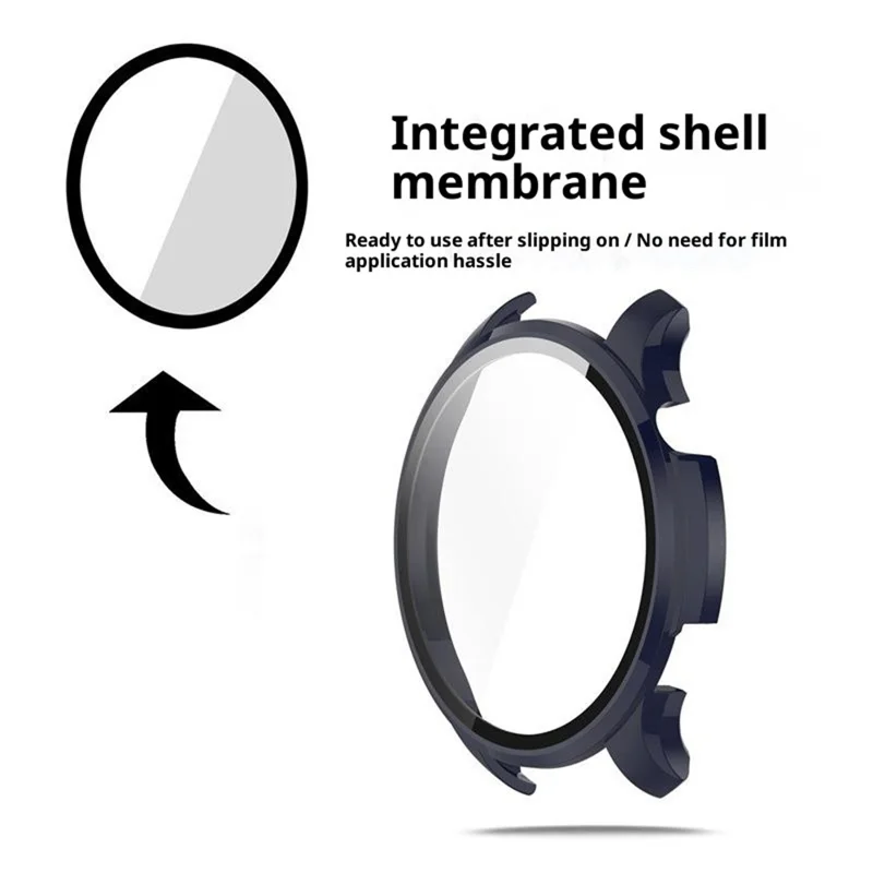 Für Huami Amazfit GTR 4 46mm / 4 Pro 46mm Hartkunststoff-Gehäuseschutz mit Panzerglas-Folie - Schwarz