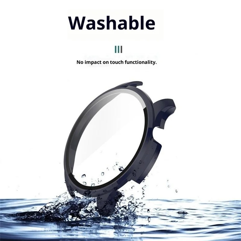 Für Huami Amazfit GTR 4 46mm / 4 Pro 46mm Hartkunststoff-Gehäuseschutz mit Panzerglas-Folie - Schwarz