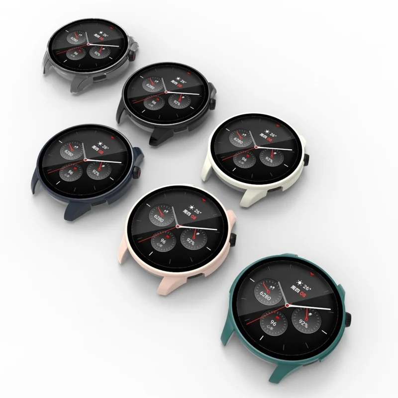 Für Huami Amazfit GTR 4 46mm / 4 Pro 46mm Hartkunststoff-Gehäuseschutz mit Panzerglas-Folie - Schwarz