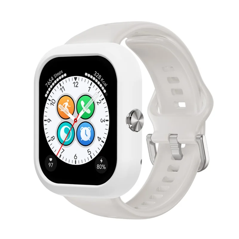For Honor Choice Haylou Watch Protective Case Shockproof Scratch Resistant Silicone Cover - White