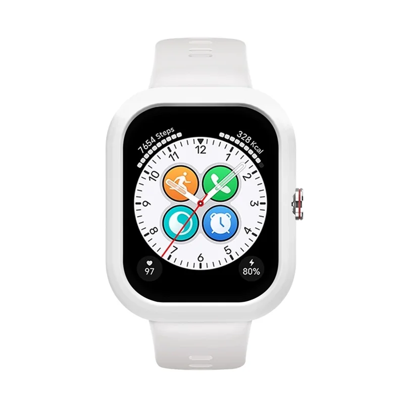 For Honor Choice Haylou Watch Protective Case Shockproof Scratch Resistant Silicone Cover - White