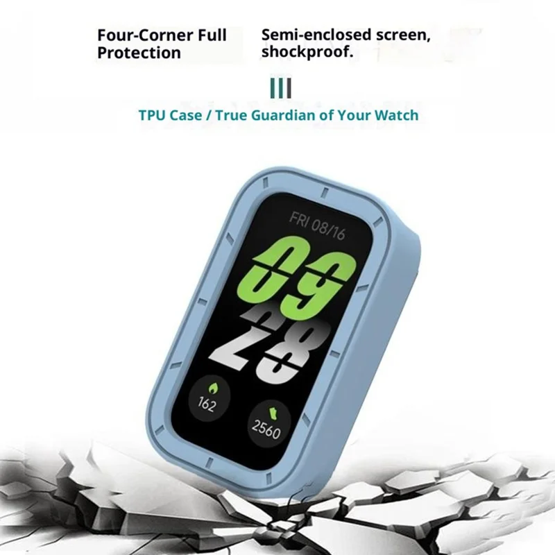 Für Xiaomi Smart Band 9 Active / Redmi Watch 3 TPU-Gehäuse Hohler Schutzrahmen Uhrenabdeckung - Pink