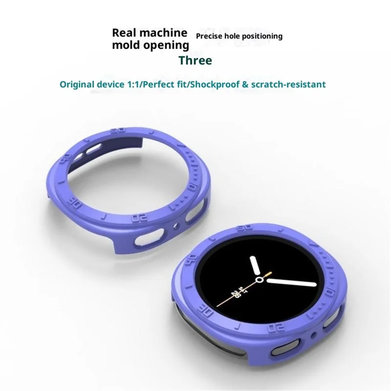 For Samsung Galaxy Watch8 44mm Case Half Coverage Hollow-Out PC Protective Watch Frame - Black