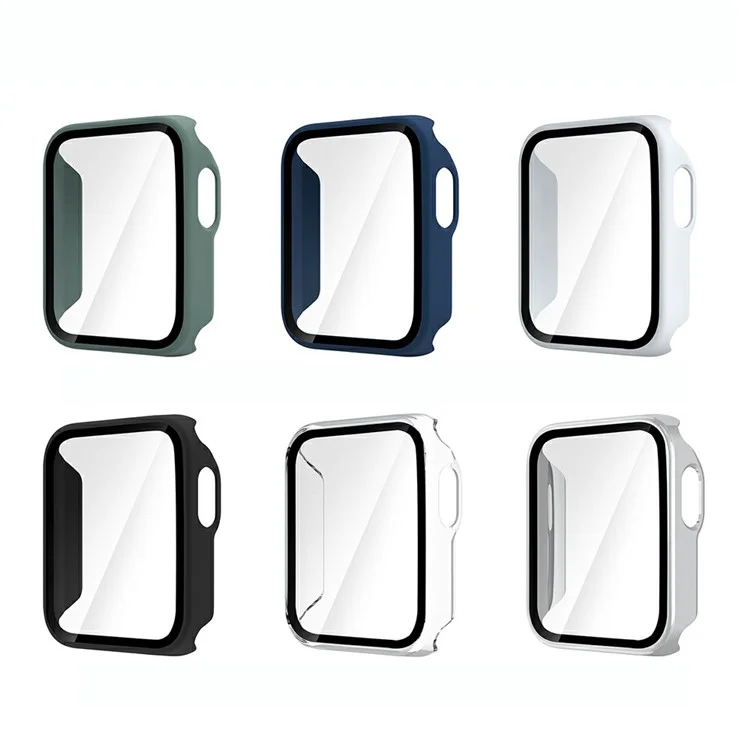 Rubberized PC Edge Frame with Tempered Glass Screen Protector Case for Xiaomi Redmi Watch - Black