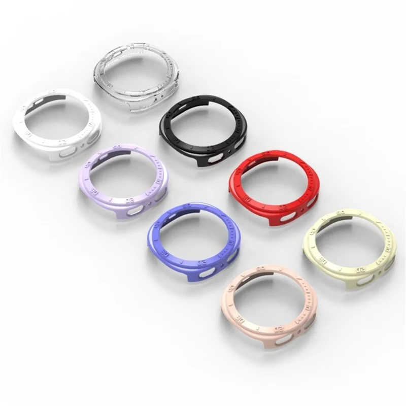 For Samsung Galaxy Watch8 40mm Case Half Coverage Hollow-Out PC Protective Watch Frame - Black