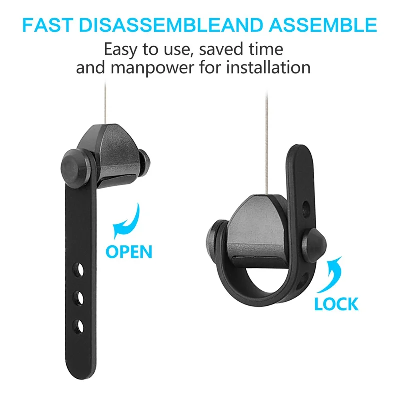 6 шт. Система управления кабелями VR с втягивающимся потолочным шкивом для организатора кабелей VR-гарнитуры - Черный