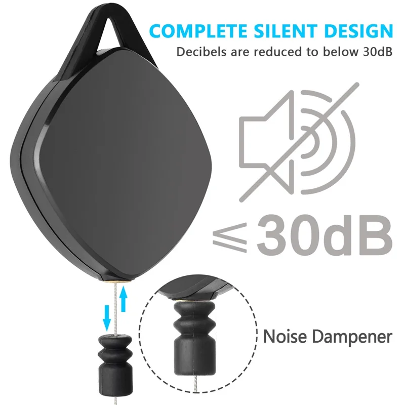 6 шт. Система управления кабелями VR с втягивающимся потолочным шкивом для организатора кабелей VR-гарнитуры - Черный