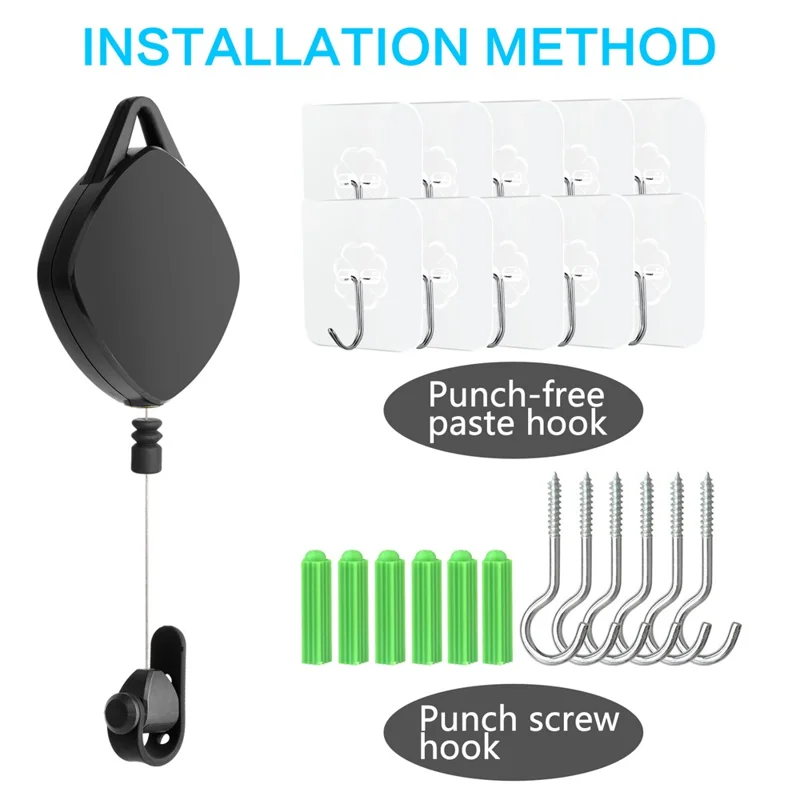 6 шт. Система управления кабелями VR с втягивающимся потолочным шкивом для организатора кабелей VR-гарнитуры - Черный