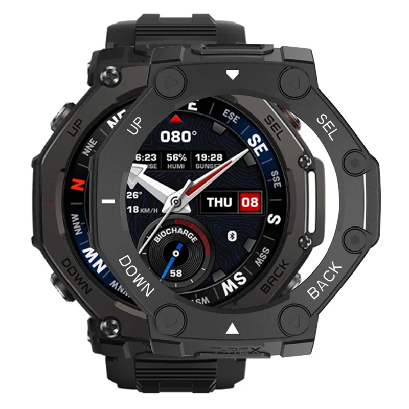 Custodia protettiva per orologio Huami Amazfit T-Rex 3 Pro - Disegno in armatura antigraffio, PC duro satinato - Nero+Bianco