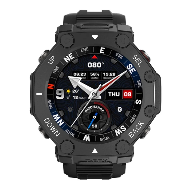 Custodia protettiva per orologio Huami Amazfit T-Rex 3 Pro - Disegno in armatura antigraffio, PC duro satinato - Nero+Bianco
