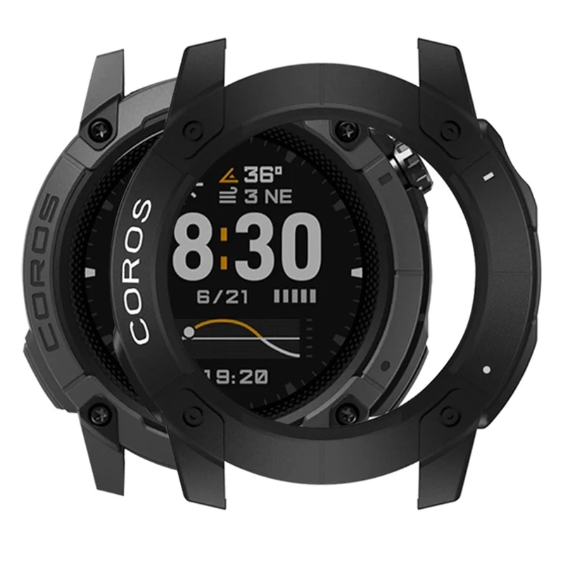 Coros Nomad Watch Case Anti Scratch Armor Design Sanded Hard PC Watch Protective Cover - Preto / Branco