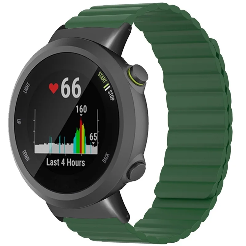 Replacement Strap for Garmin Forerunner 45S / Forerunner 45 / Swim 2 Magnetic Silicone Watch Band - Army Green