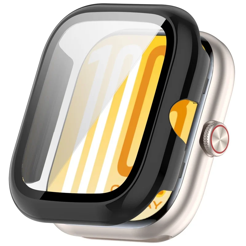 For vivo Watch GT 2 / iQOO Watch GT 2 Case PC Frame Watch Cover with Tempered Glass Screen Film - Black