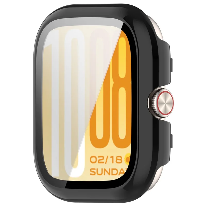 For vivo Watch GT 2 / iQOO Watch GT 2 Case PC Frame Watch Cover with Tempered Glass Screen Film - Black