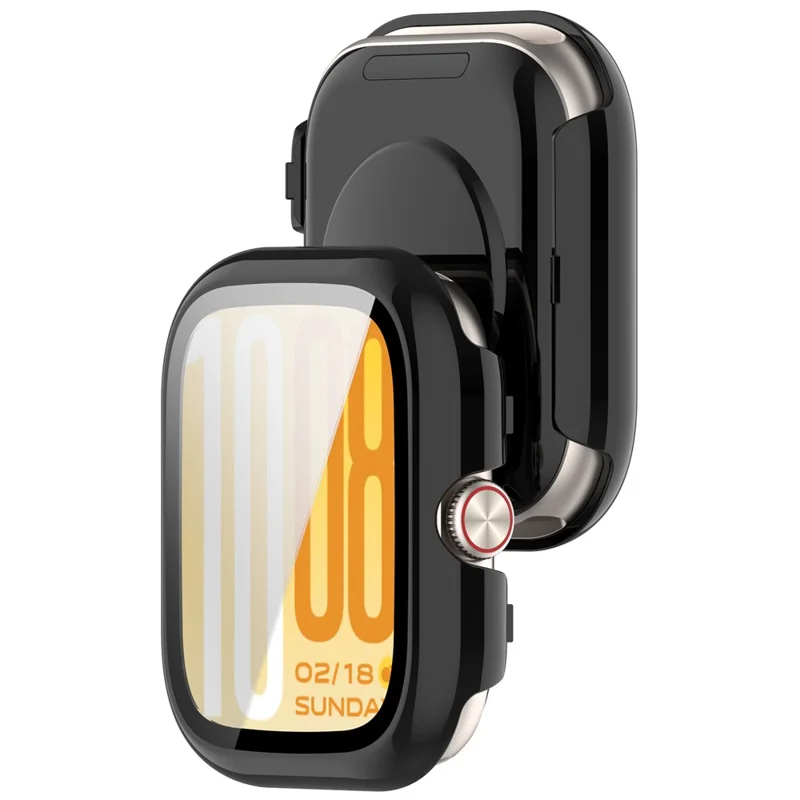 For vivo Watch GT 2 / iQOO Watch GT 2 Case PC Frame Watch Cover with Tempered Glass Screen Film - Black